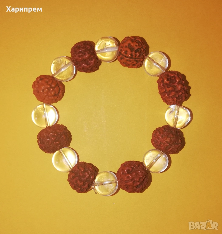 Гривни с рудракши и кристали, снимка 1