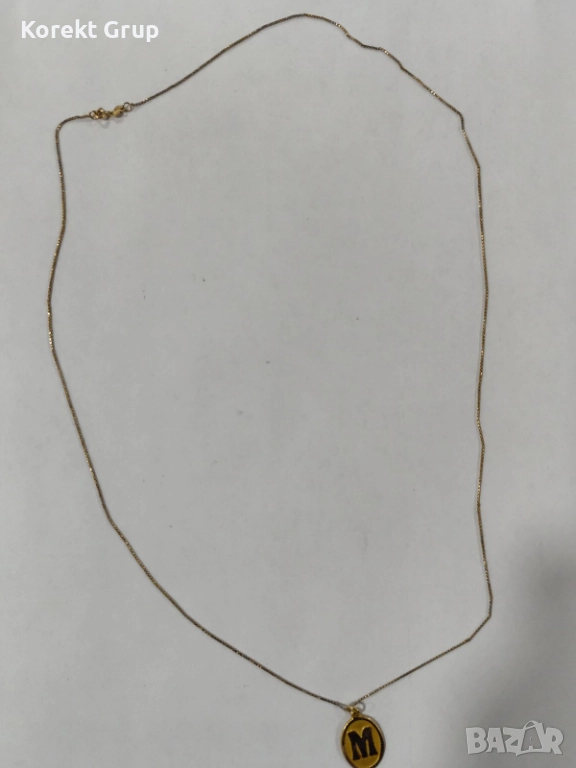 Златен синджир 14к с буквичка, снимка 1