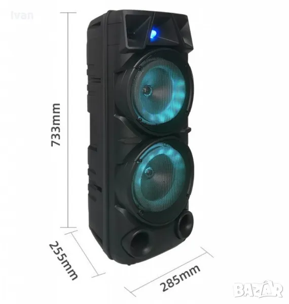 Bluetooth тонколона speaker ZQS-8210 2x8" 4800mAh, снимка 1