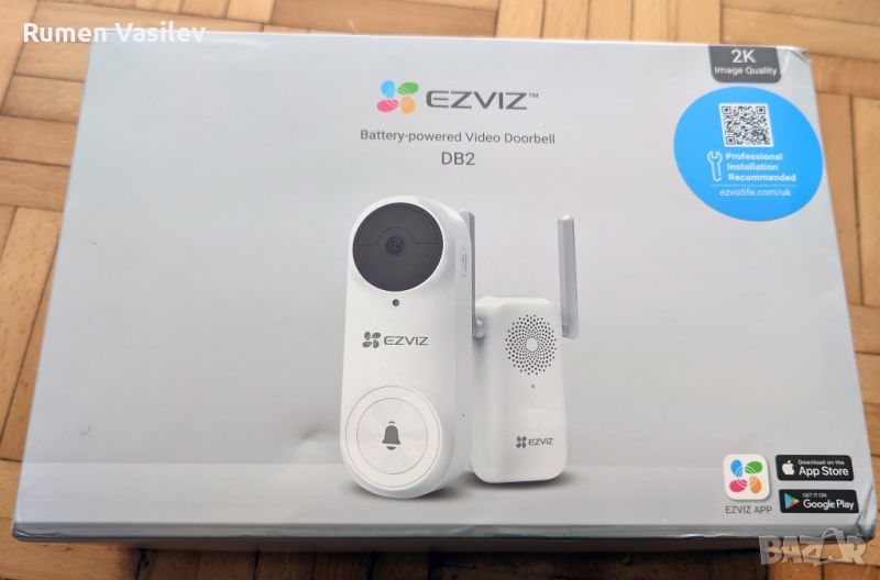 EZVIZ 2K Wireless Video Doorbell Kit, видео звънец / домофон, снимка 1