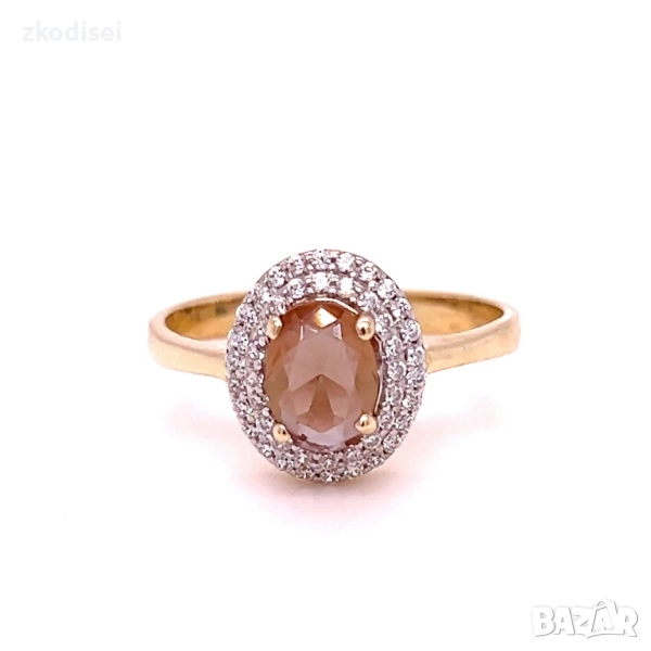 Златен дамски пръстен 3,41гр. размер:60 14кр. проба:585 модел:34425-6, снимка 1