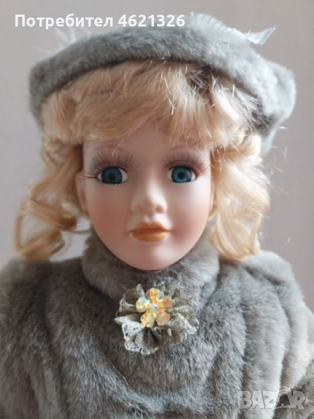 Колекционерска порцеланова кукла винтидж стил нова за декорация, снимка 1