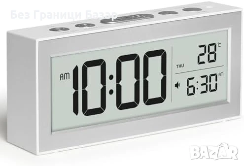 Нов LCD будилник Дигитален часовник с аларма, осветление и термометър, снимка 1