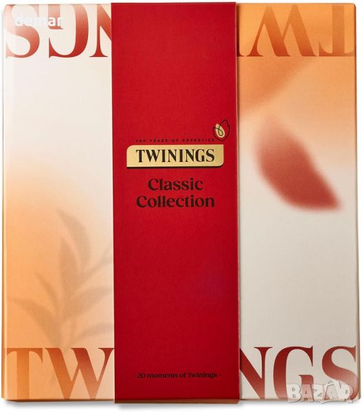 Twinings Classic Collection Подаръчна кутия 20 пакетчета черен чай на растителна основа, 4 вкуса, снимка 1