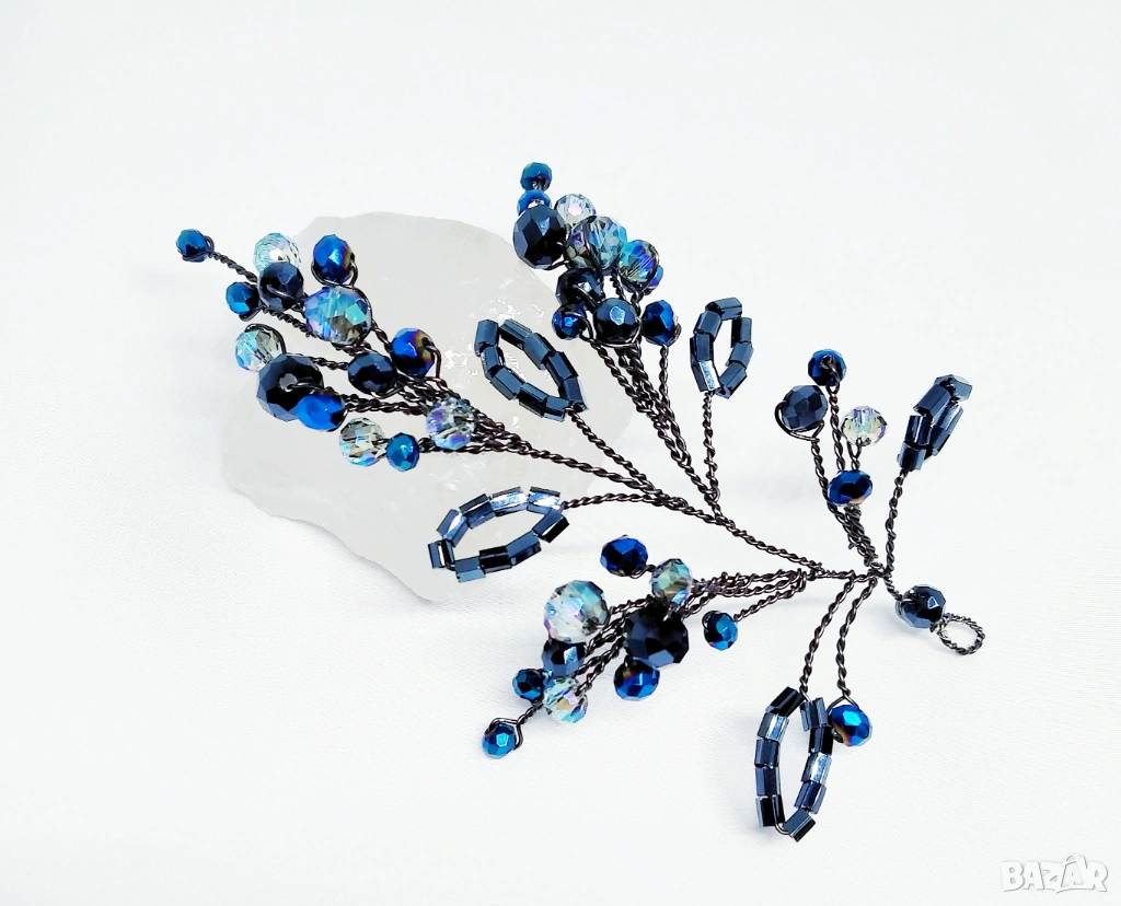 Украса за коса с кристали/ Бижута за коса за специални поводи, снимка 1