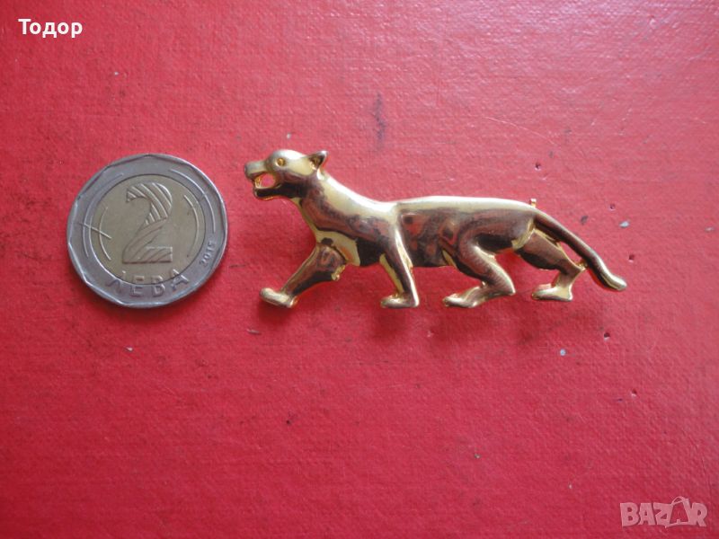 Уникален позлатен знак емблема ягуар , снимка 1