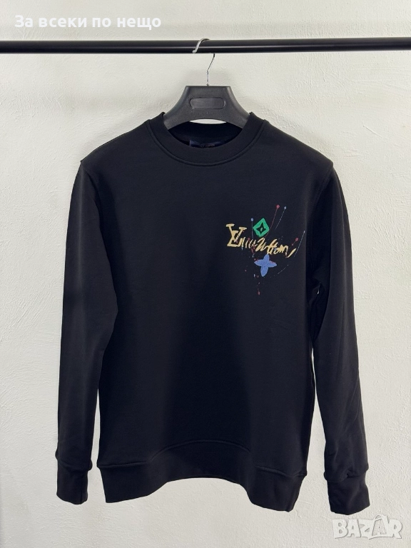 Louis Vuitton Мъжка Черна Блуза С Дълъг Ръкав Луис Витон Код V.B.64, снимка 1