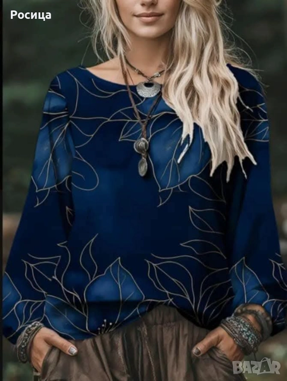 Дамска блуза с дълъг ръкав размер 3ХЛ има разтегливост нова , снимка 1