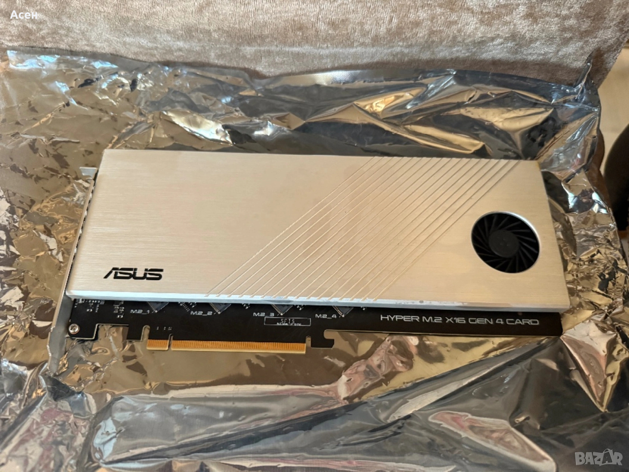 Карта ASUS Hyper M.2 x16 Gen 4 Card (PCIe 4.0/3.0, снимка 1
