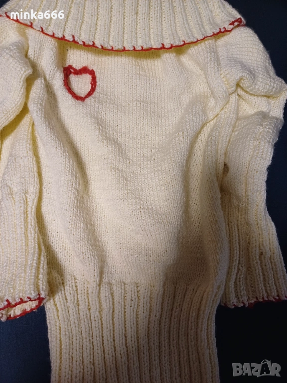 Ръчно плетиво дамски дълъг пуловер, снимка 1