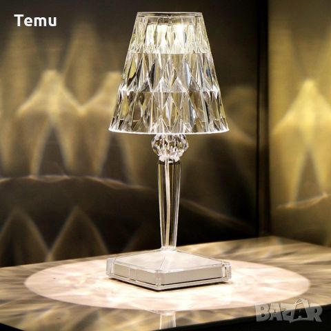 Конусовидна декоративна настолна лампа с usb кабел и дистанционно - тип кристална лампа, снимка 11 - Настолни лампи - 46472011