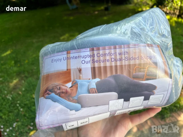 Възглавница за бременни от мемори пяна, регулируема за тяло, свалящ се калъф, сива, снимка 8 - Възглавници - 50939522