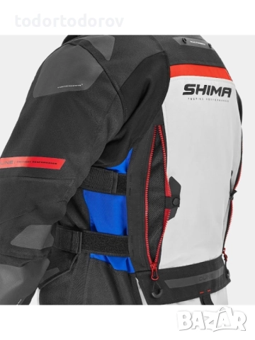 Мъжко текстилно мото яке SHIMA DUNE Red/Blue,протектори,вентилация, снимка 2 - Аксесоари и консумативи - 51870377