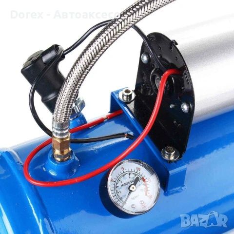 Компресор за въздух 12V, 150psi, 8 бара, 6 л., (за тромби, помпене, боядисване и др.), снимка 4 - Аксесоари и консумативи - 54192180