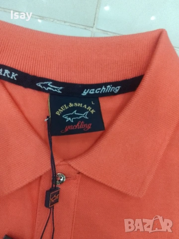 Мъжка тениска Паул Шарк в оранжев цвят Л последен размер , снимка 5 - Тениски - 53169146