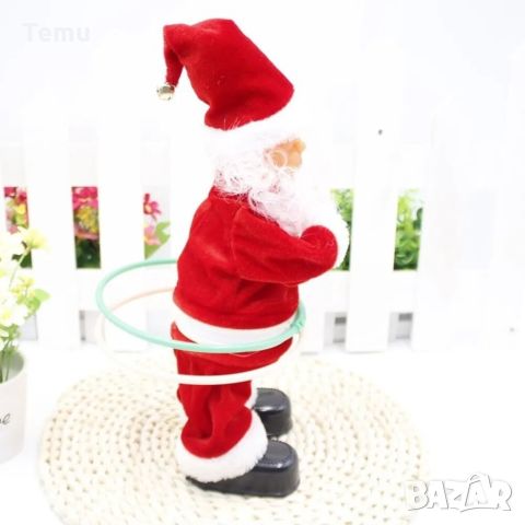 Музикален Дядо Коледа, въртящ обръчи, 30см, снимка 8 - Декорация за дома - 45827367