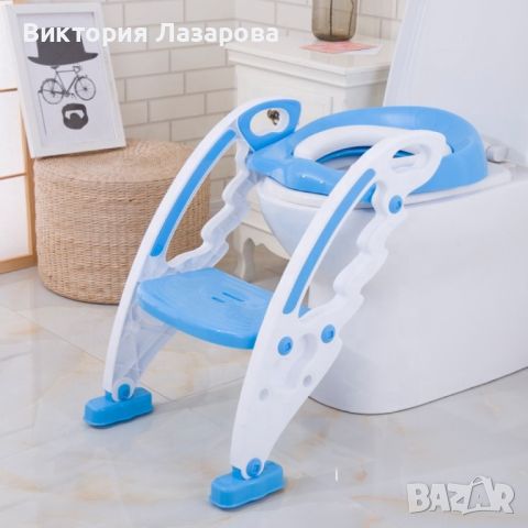 Детска седалка-адаптор за тоалетна чиния със стълба, снимка 2 - Други - 46475608