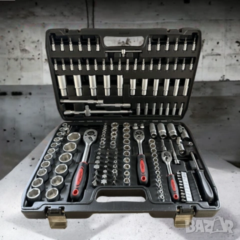 Куфар с инструменти / гедоре 172 части UKC с 3 броя тресчотки