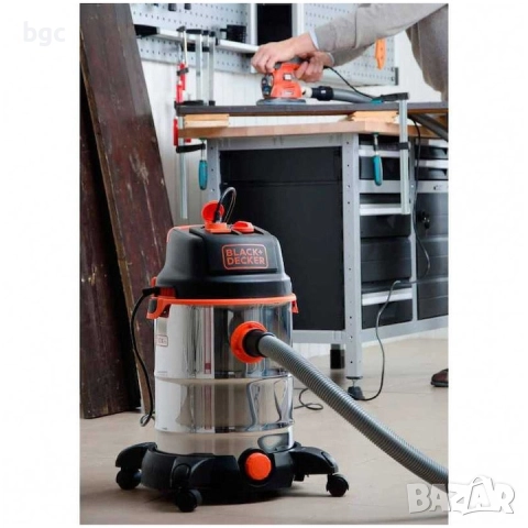 НОВА Прахосмукачка за мокро и сухо почистване Black&Decker BXVC30XDE, 1600W, 30 - 24 месеца гаранция, снимка 4 - Прахосмукачки - 52152683