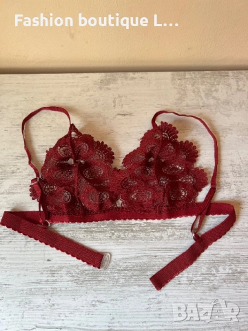 Ново бордо дантелено бюстие с регулиращи се презрамки S , M , L , XL налични размери 🩷🩷🩷🩷🩷, снимка 5 - Бельо - 52118516