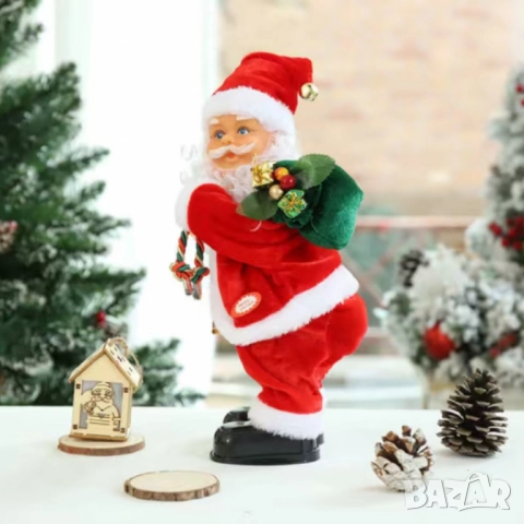 Танцуващ Дядо Коледа с музика и светлини – празнично настроение у дома, снимка 2 - Декорация за дома - 52333212