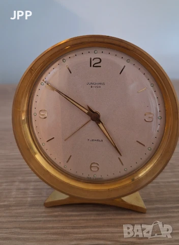 Настолен часовник с будилник JUNGHANS BIVOX 7 JEWELS, снимка 1