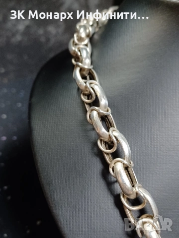 Сребърен ланец , снимка 2 - Колиета, медальони, синджири - 53421797