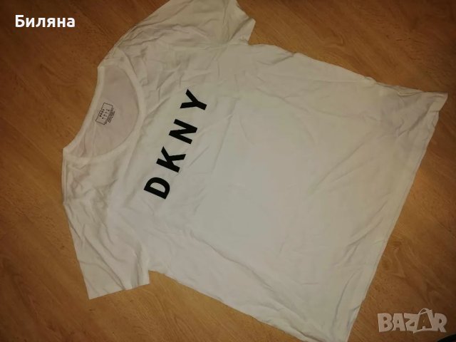 Бяла тениска DKNY, снимка 1 - Тениски - 47080947