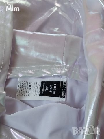 3XL Сребриста еластична рокля от лак/ винил/ в преливащи цветове , снимка 4 - Рокли - 45502712