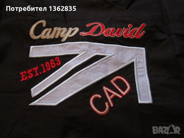 НОВА черна мъжка памучна риза CAMP DAVID размер M от Германия, снимка 3 - Ризи - 45582227