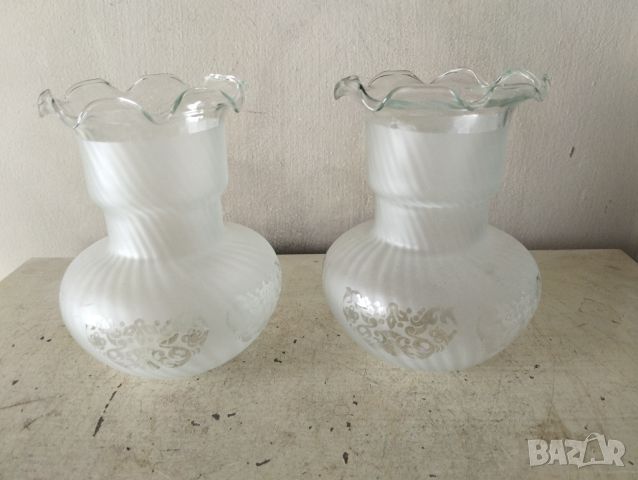 Две стъкла за лампа арт деко., снимка 1 - Настолни лампи - 46117538