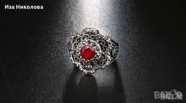 Винтидж пръстени с тюркоаз, опал, марказит, кристали, снимка 16 - Пръстени - 31857766