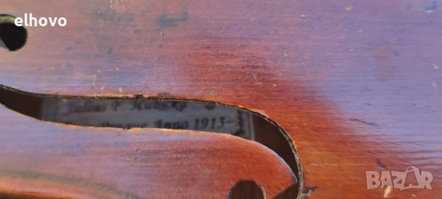 Цигулка Julius F. Hubicka 1913, снимка 6 - Антикварни и старинни предмети - 53780679