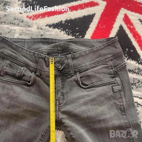 Дамски черни тесни дънки G-Star Raw с цип, размер 27, снимка 5 - Дънки - 52574563