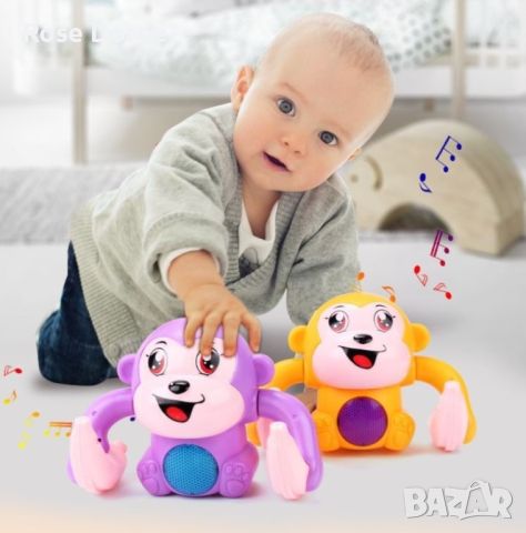 Бебешка играчка търкаляща се маймунка, дистанционно управление чрез пляскане, снимка 4 - Други - 46475468