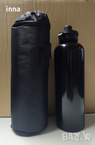 Алуминиева спортна бутилка с термо калъф