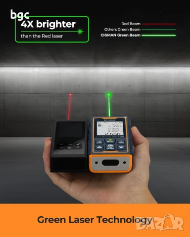 ЛАЗЕРНА и ОПТИЧНА Ролетка 2-в-1 CIGMAN Pro Series 120 метра , снимка 3 - Измервателни инструменти - 50470637