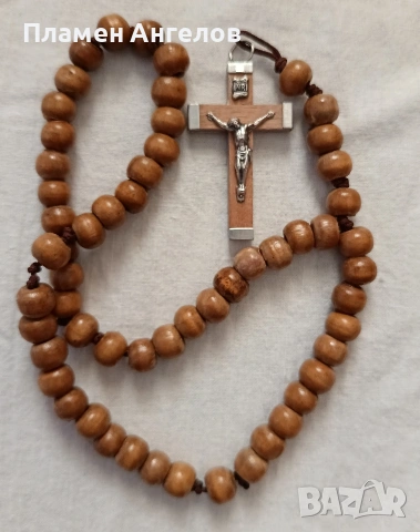 Стара молитвена броеница от дървени мъниста , снимка 7 - Антикварни и старинни предмети - 53751974