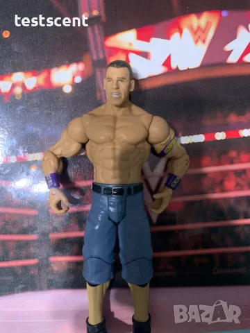 Екшън фигура WWE John Cena Джон Сина Cenation Mattel Basic Light blue Jean shorts figure играчка, снимка 5 - Колекции - 48438366