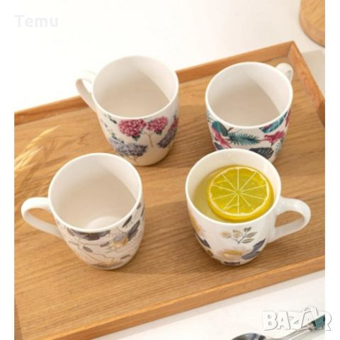 Порцеланова чаша за чай 300ML, флорални мотиви