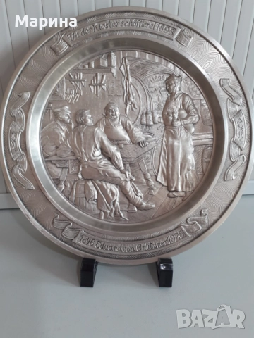 Чиния за стена, пано от калай Antik*Vintage #55