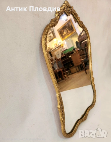 Винтидж огледало „Versailles“ със златиста метална рамка, снимка 5 - Огледала - 53720562