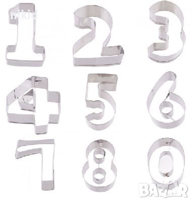 7,5 см цифра цифри числа число метална форма резец за тесто фондан бисквитки украса резци форми, снимка 1 - Форми - 45872500