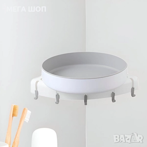 Въртяща се ъглова поставка за баня или кухня, снимка 5 - Други стоки за дома - 52920055