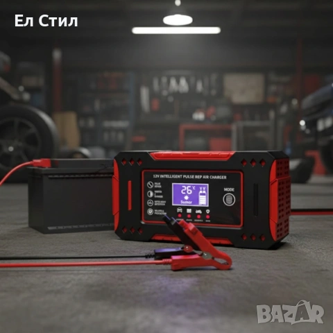 Интелигентно зарядно за акумулатор с дисплей 12V 6A импулсно, снимка 2 - Аксесоари и консумативи - 53566861