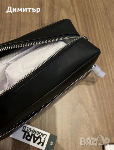 Кожена чантичка Karl Lagerfeld, снимка 3 - Чанти - 52263251