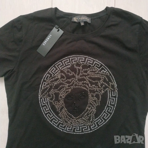 Дамска памучна тениска Versace размер ХL, снимка 2 - Тениски - 54244342