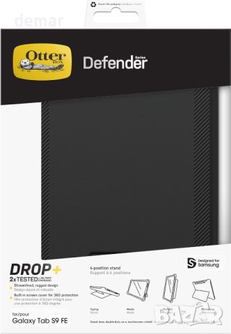 Калъф OtterBox Defender за Samsung Galaxy Tab S9 FE, черен, снимка 6 - Калъфи, кейсове - 45509725