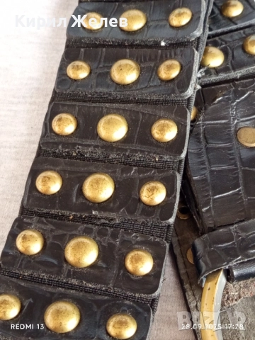 Фешън модел дамски кожен колан с капси перфектен 26613, снимка 3 - Колани - 51868330