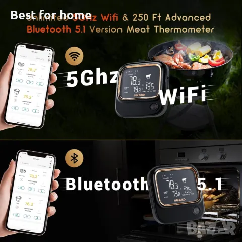  WiFi & Bluetooth 5.1 Термометър за месо, снимка 2 - Други - 49505431